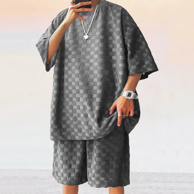 Checkered Oversized Two-piece Set