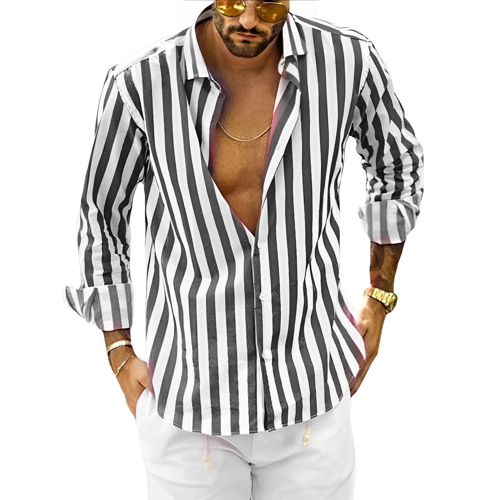 Island Summer Striped & Casual Shirt