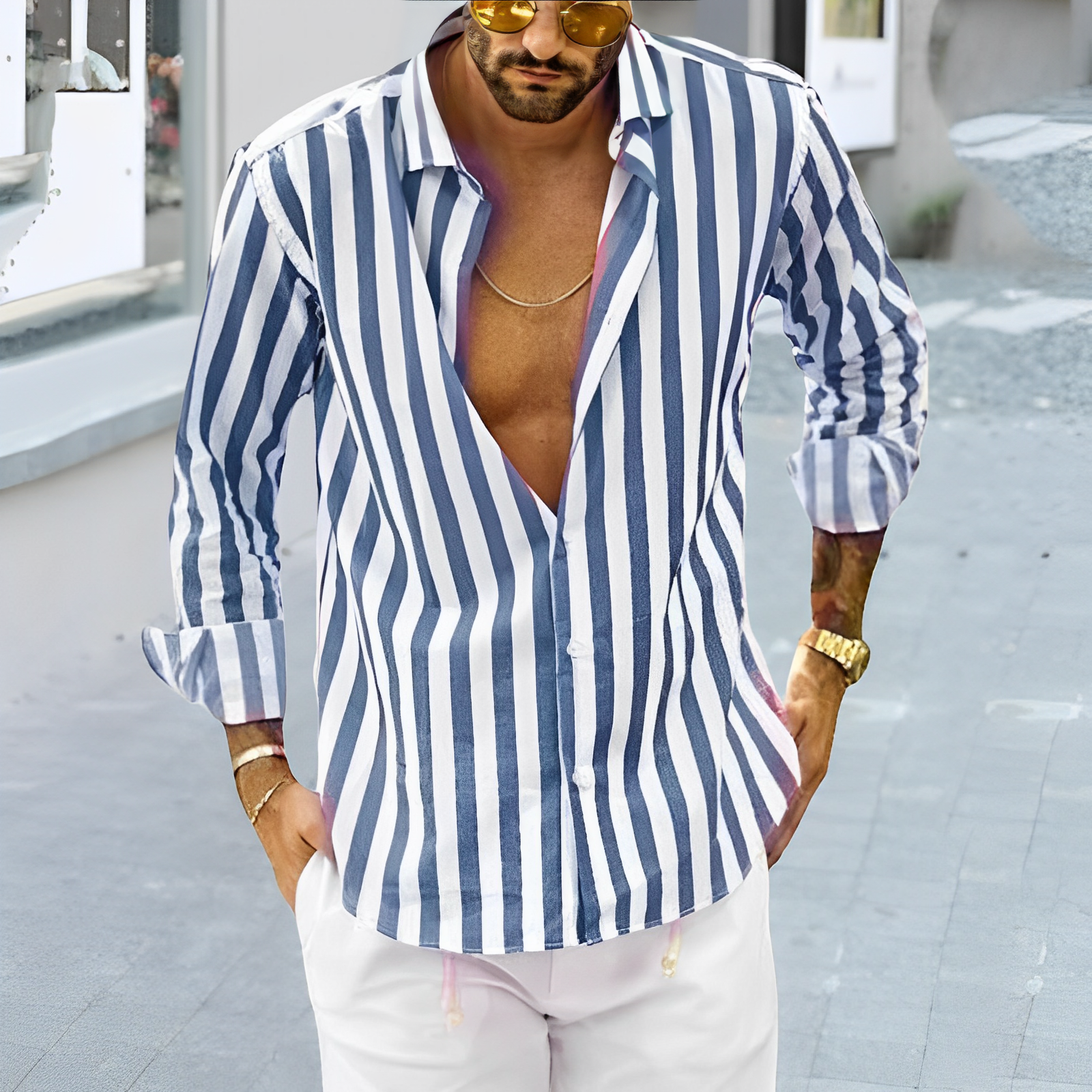 Island Summer Striped & Casual Shirt
