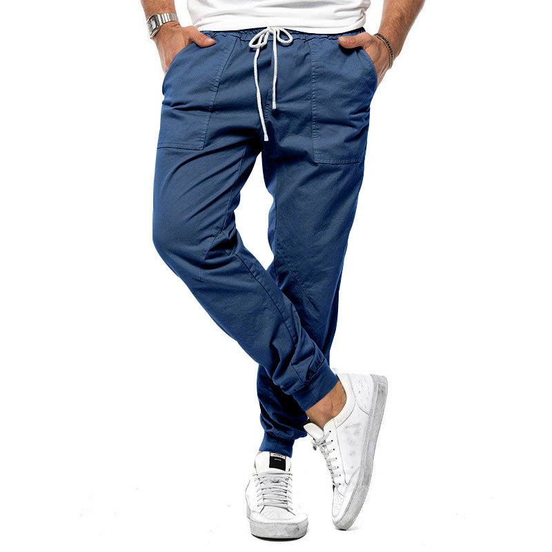 Relaxed Men's Casual Pants in Solid Color Design