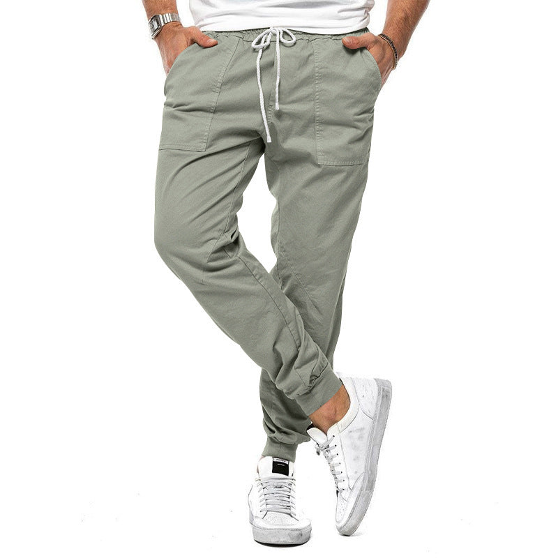 Relaxed Men's Casual Pants in Solid Color Design
