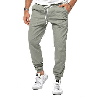 Relaxed Men's Casual Pants in Solid Color Design