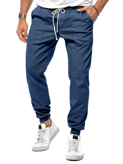 Relaxed Men's Casual Pants in Solid Color Design