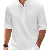 Cotton/Linen Long Sleeve Collar Shirt