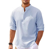 Cotton/Linen Long Sleeve Collar Shirt