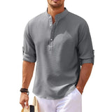 Cotton/Linen Long Sleeve Collar Shirt
