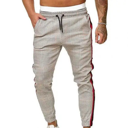 Comfortable Plaid Pants for Men with Pocket Stripe
