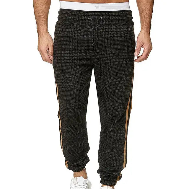 Comfortable Plaid Pants for Men with Pocket Stripe