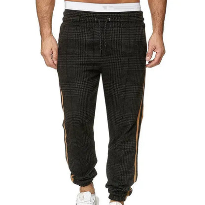 Comfortable Plaid Pants for Men with Pocket Stripe