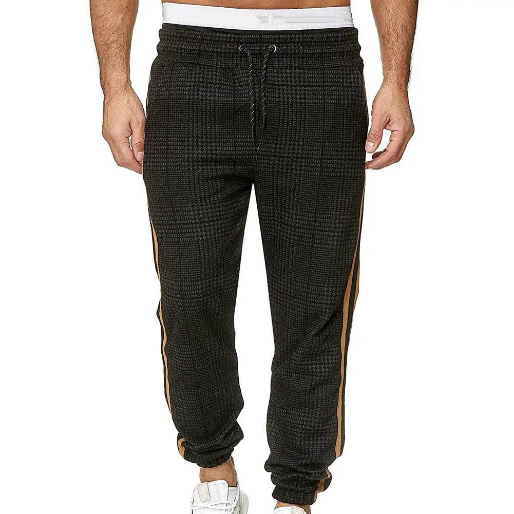 Comfortable Plaid Pants for Men with Pocket Stripe