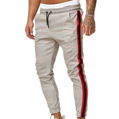 Comfortable Plaid Pants for Men with Pocket Stripe