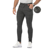 Mens Plaid Casual Stretch Pants