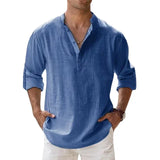 Men's Linen Long Sleeve Collar Shirt