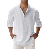 Men's Linen Long Sleeve Collar Shirt