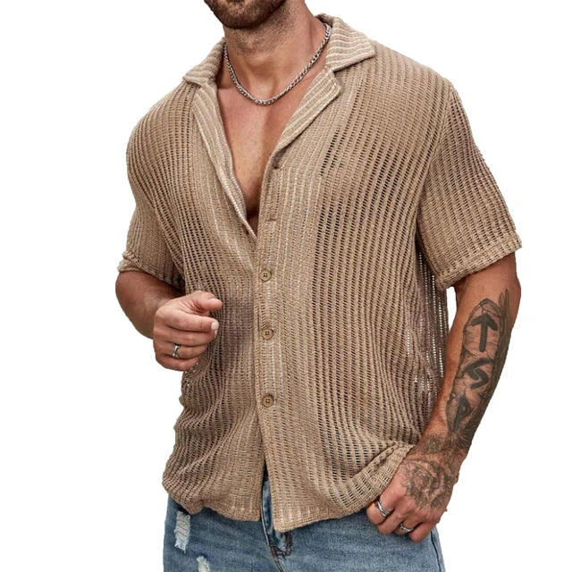 Men's Breathable Knitted Casual Shirt