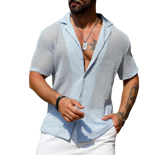 Men's Breathable Knitted Casual Shirt