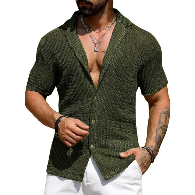 Men's Breathable Knitted Casual Shirt