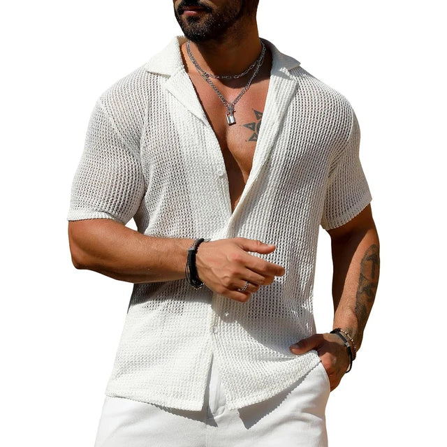 Men's Breathable Knitted Casual Shirt