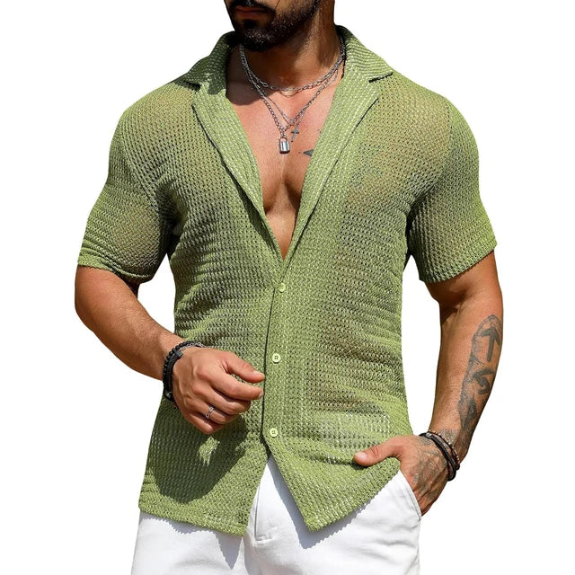 Men's Breathable Knitted Casual Shirt