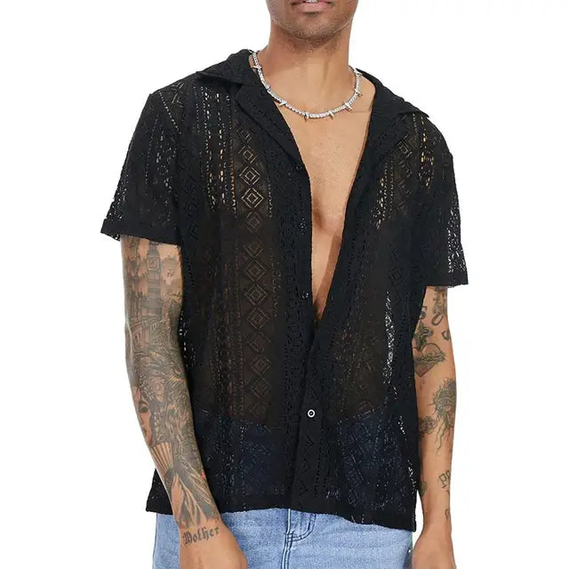 Lapel | See-through Men's Summer Shirt
