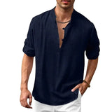 Long Sleeve Loose Top Linen Shirt