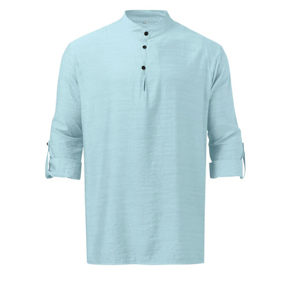 Long Sleeve Loose Top Linen Shirt