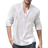 Long Sleeve Loose Top Linen Shirt