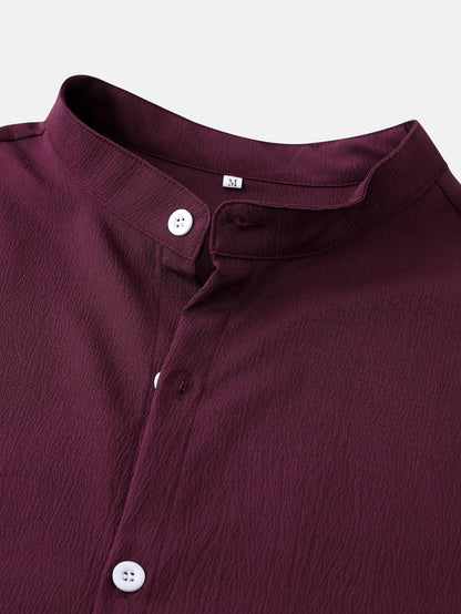 Men's Short Sleeve Button Down Henley Shirt