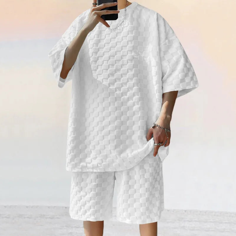 Checkered Oversized Two-piece Set