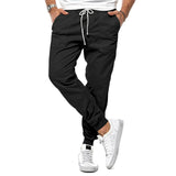 Relaxed Men's Casual Pants in Solid Color Design