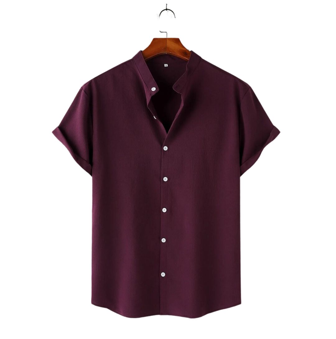 Men's Short Sleeve Button Down Henley Shirt