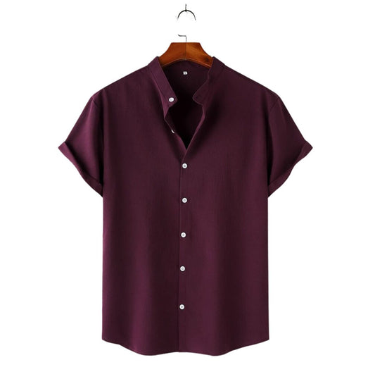 Men's Short Sleeve Button Down Henley Shirt